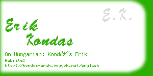 erik kondas business card